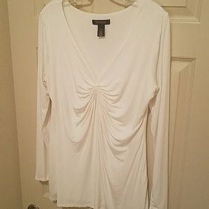 Cream Tshirt/Blouse, Long sleeve